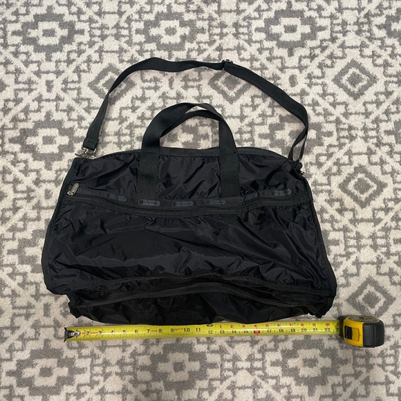 Lesportsac Handbags - LeSportsac Large Black Nylon Travel Tote / Weekender Bag 21” x 14”